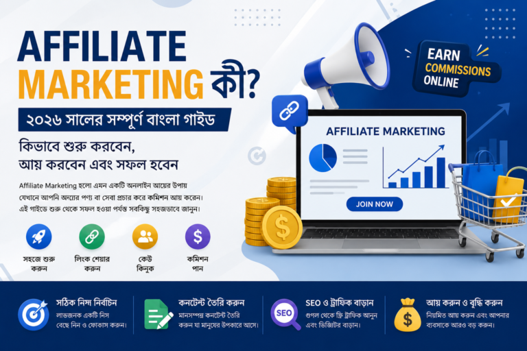 Affiliate Marketing কী? ২০২৬ সালের সম্পূর্ণ বাংলা গাইড – কীভাবে শুরু করবেন, কমিশন আয় করবেন এবং সফল হবেন | InfoPicko