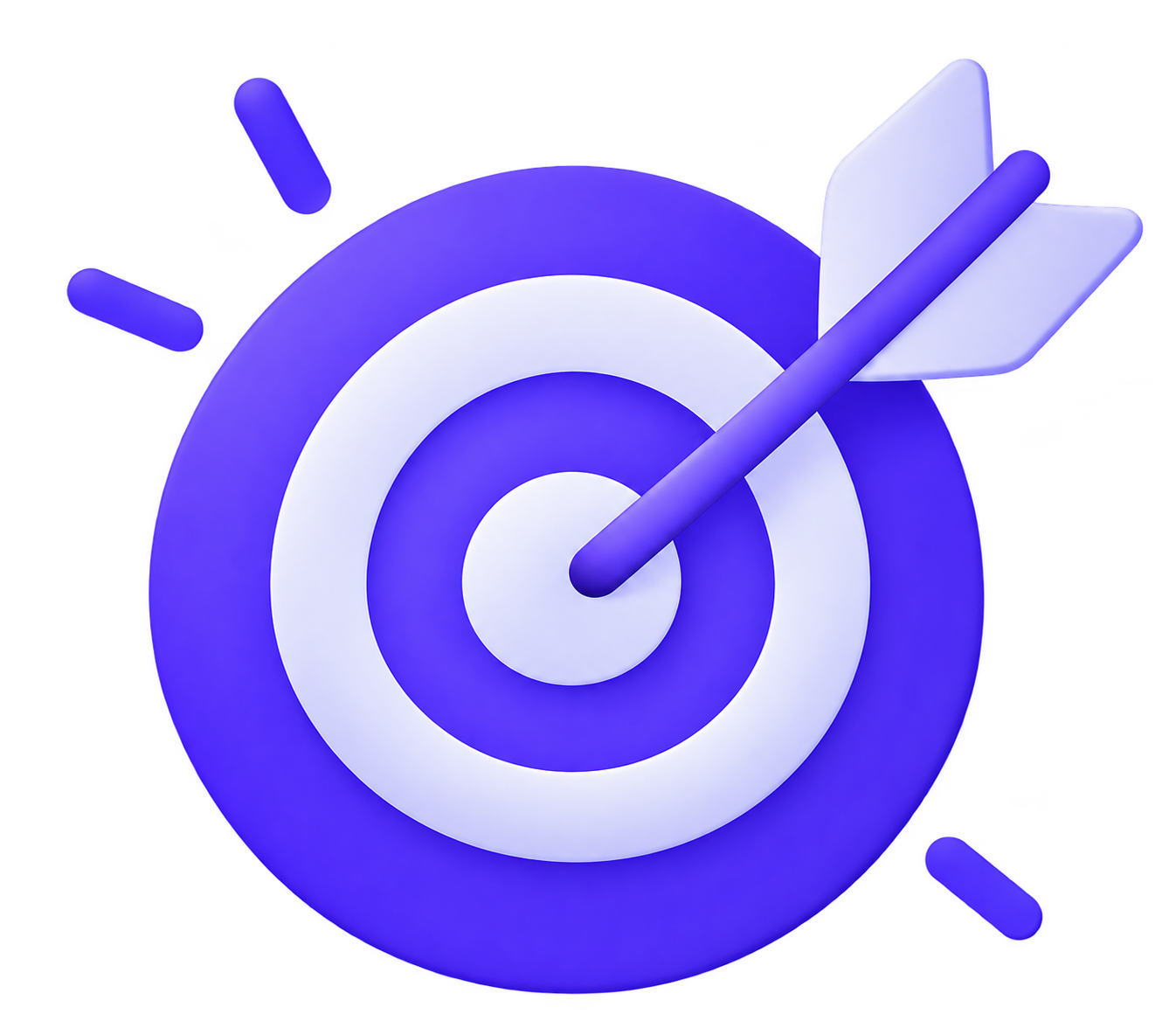 Target goal success illustration with dart